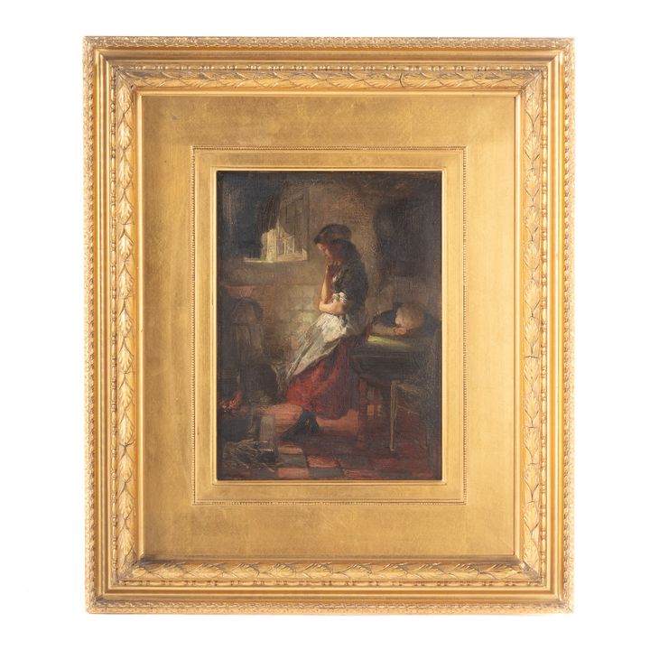 Ferdinand Carl Sierig. The Pensive Mother, Oil