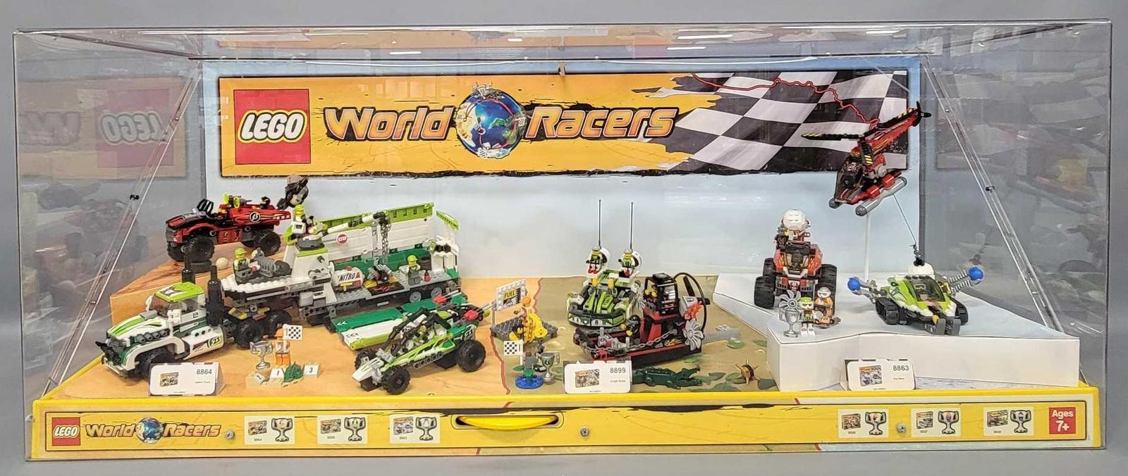 Diktat Alvorlig At vise Lego World Racers store display with factory built contents | Toys Trains  and Other Old Stuff LLC