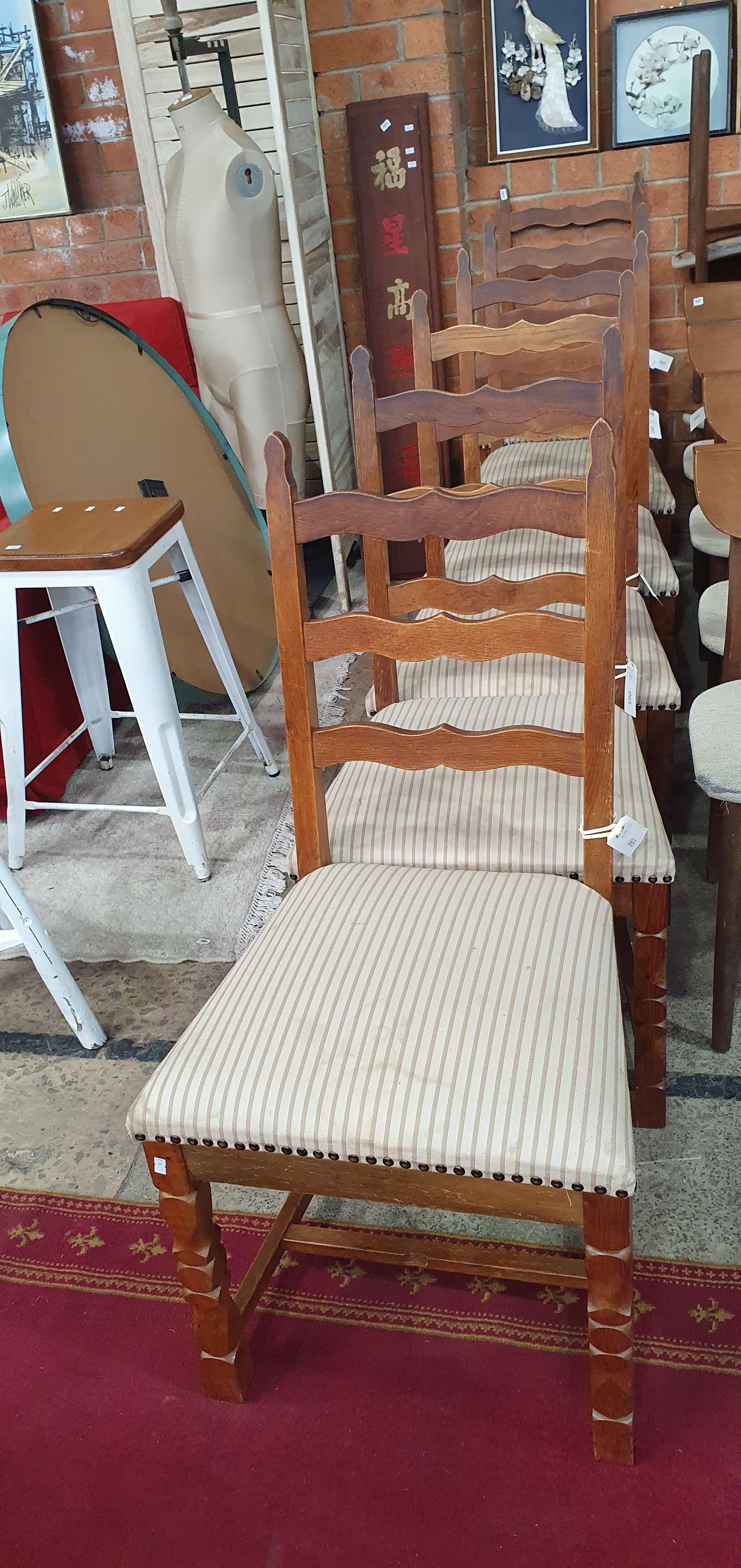 A Set Of Six Ladderback Chairs