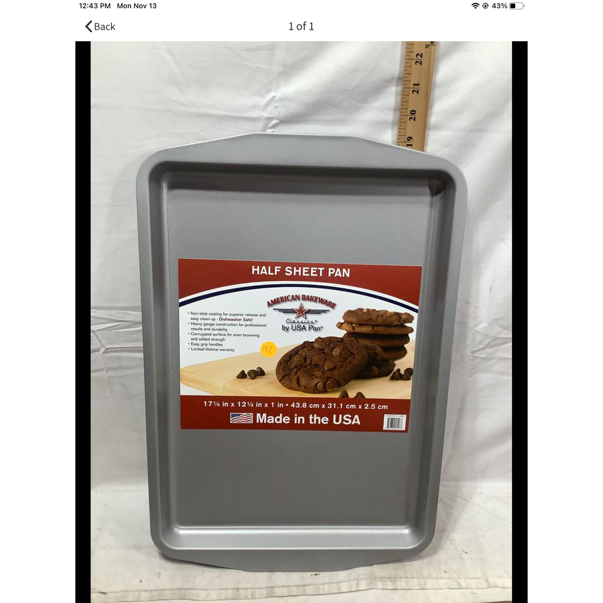 American Bakeware Half Sheet Pan- 17 1/4" x 12 1/4" x 1"