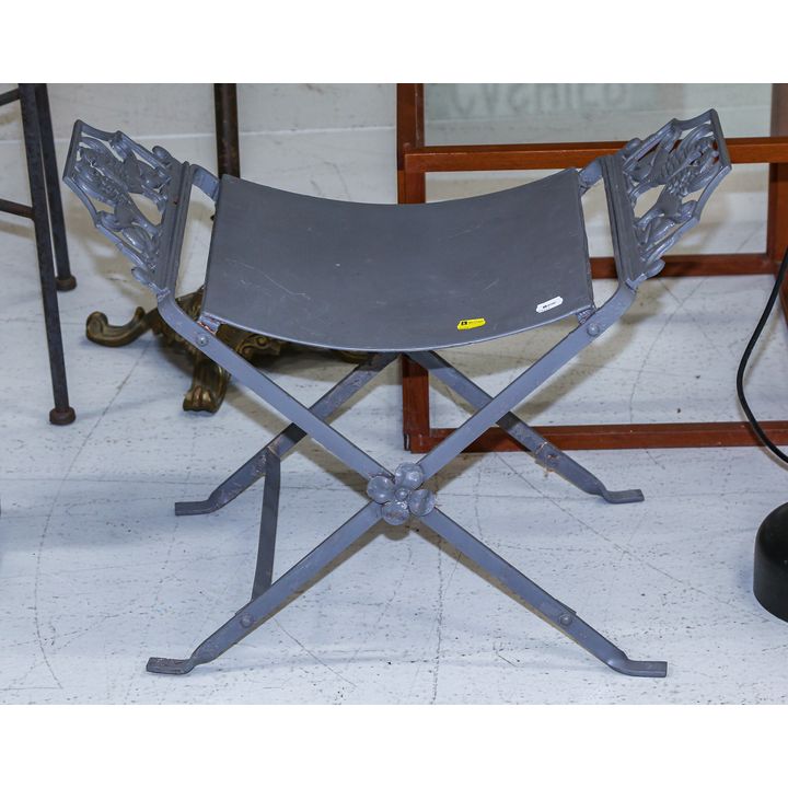 A Painted Iron Patio Seat