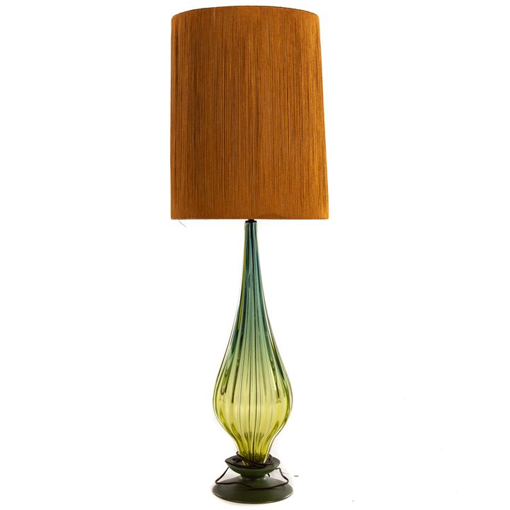A Green Art Glass Table Lamp