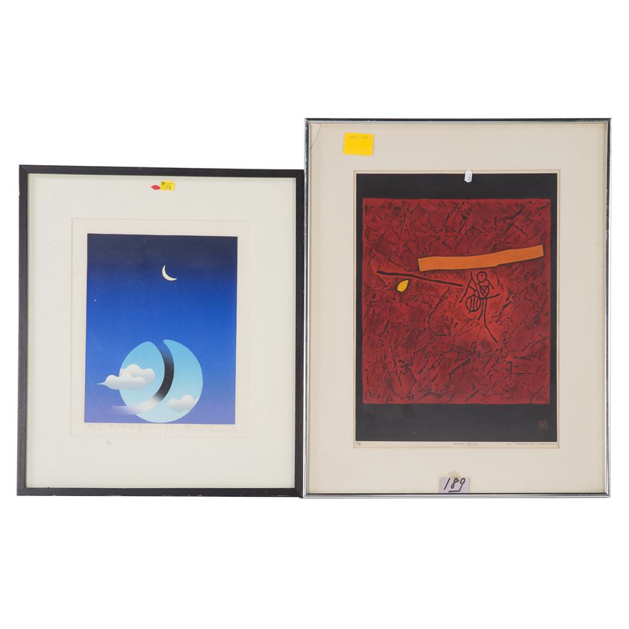 Three assorted framed artworks