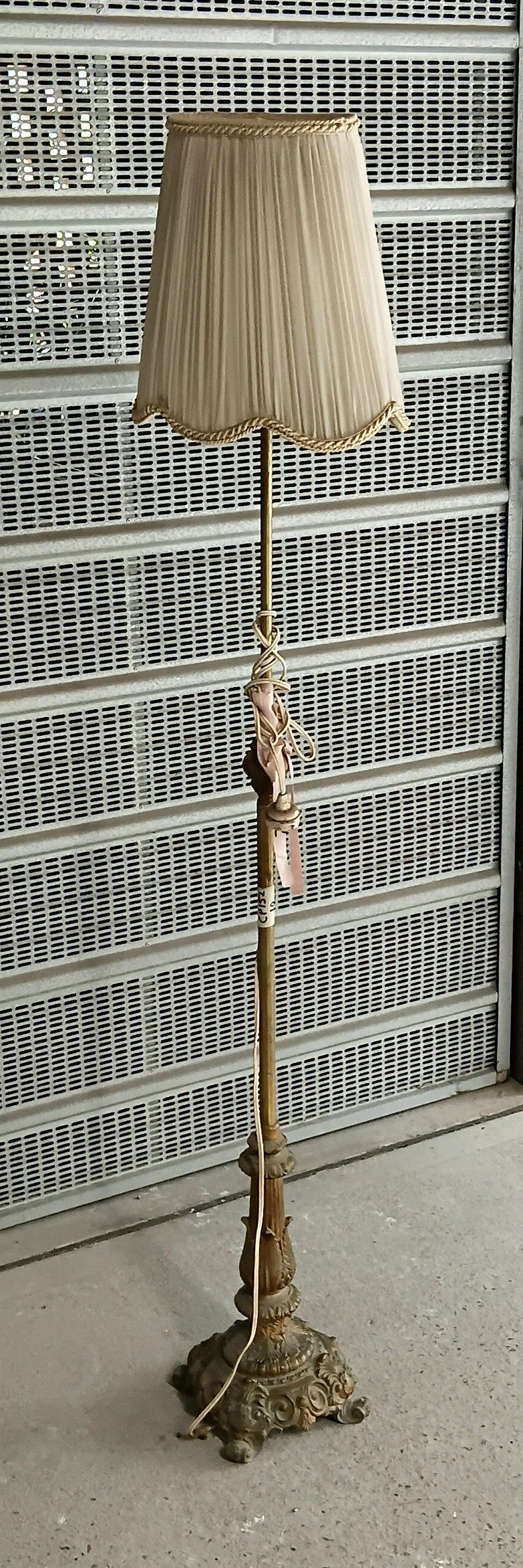 A Brass Column Standard Lamp