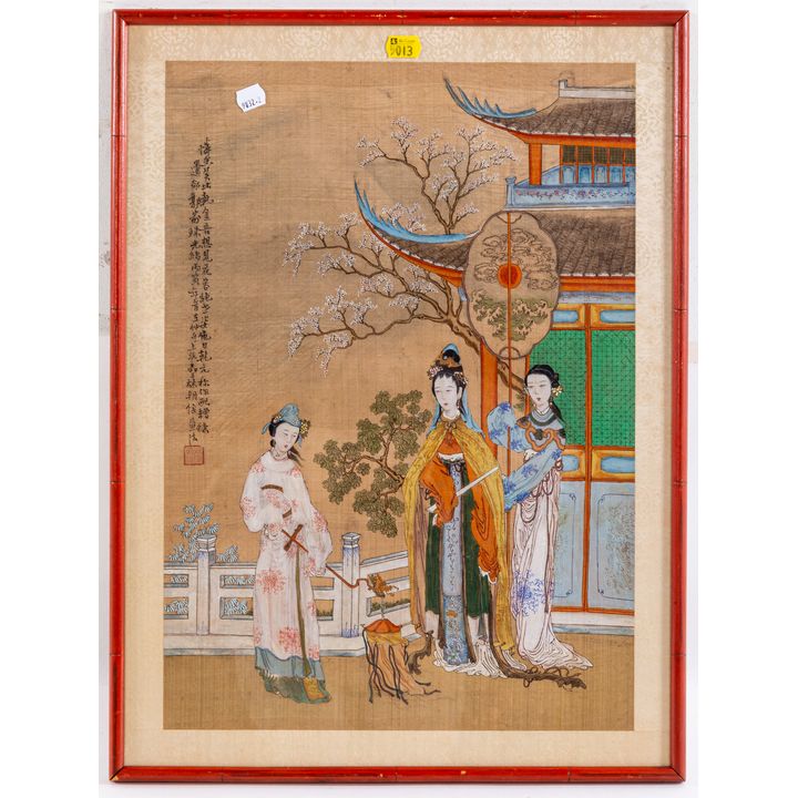Chinese School, 20th c. Court Scene, gouache