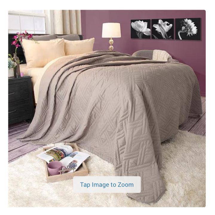 Lavish Home Solid Color Bed Quilt Silver- Full & Queen Size
