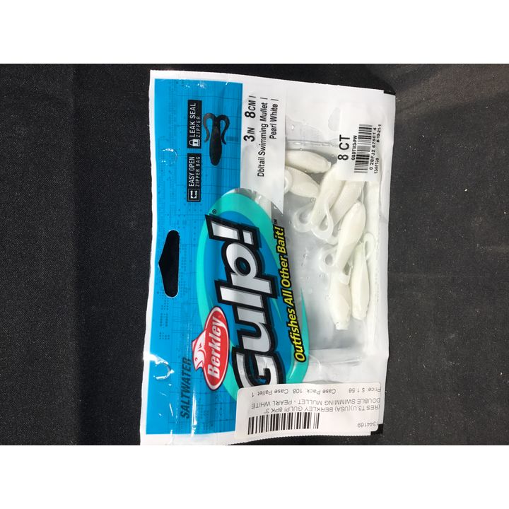 Berkley Saltwater Gulp! 3" Doubletail Mullet Pearl White 8ct