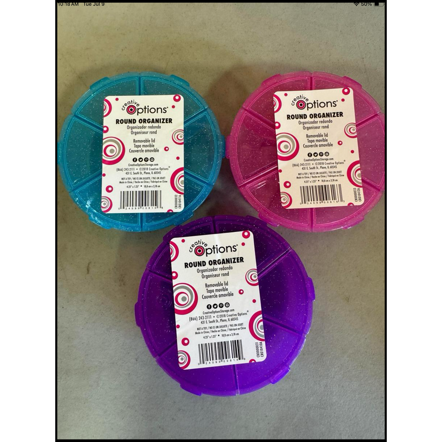 Creative Options 3 Pc. Round Organizer - Purple, Pink, and Blue