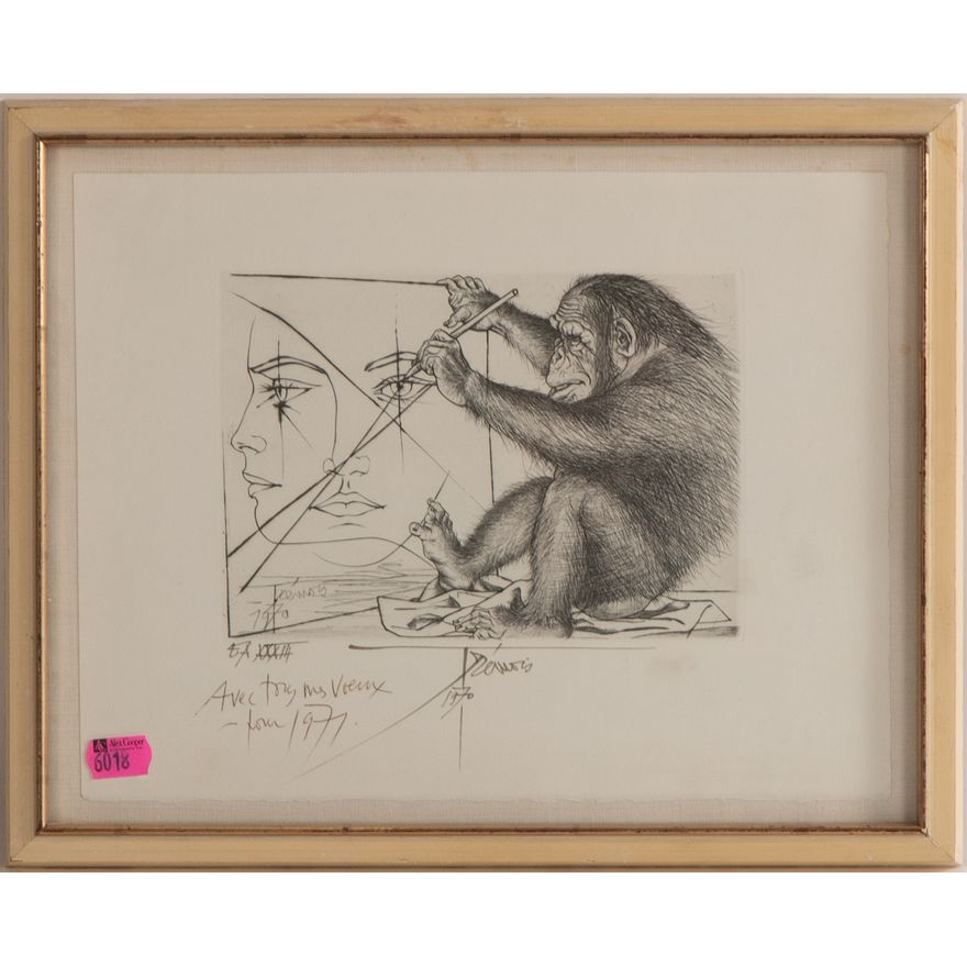 Pierre-Yves Trémois. Avec Tous Mes Voeux, drypoint