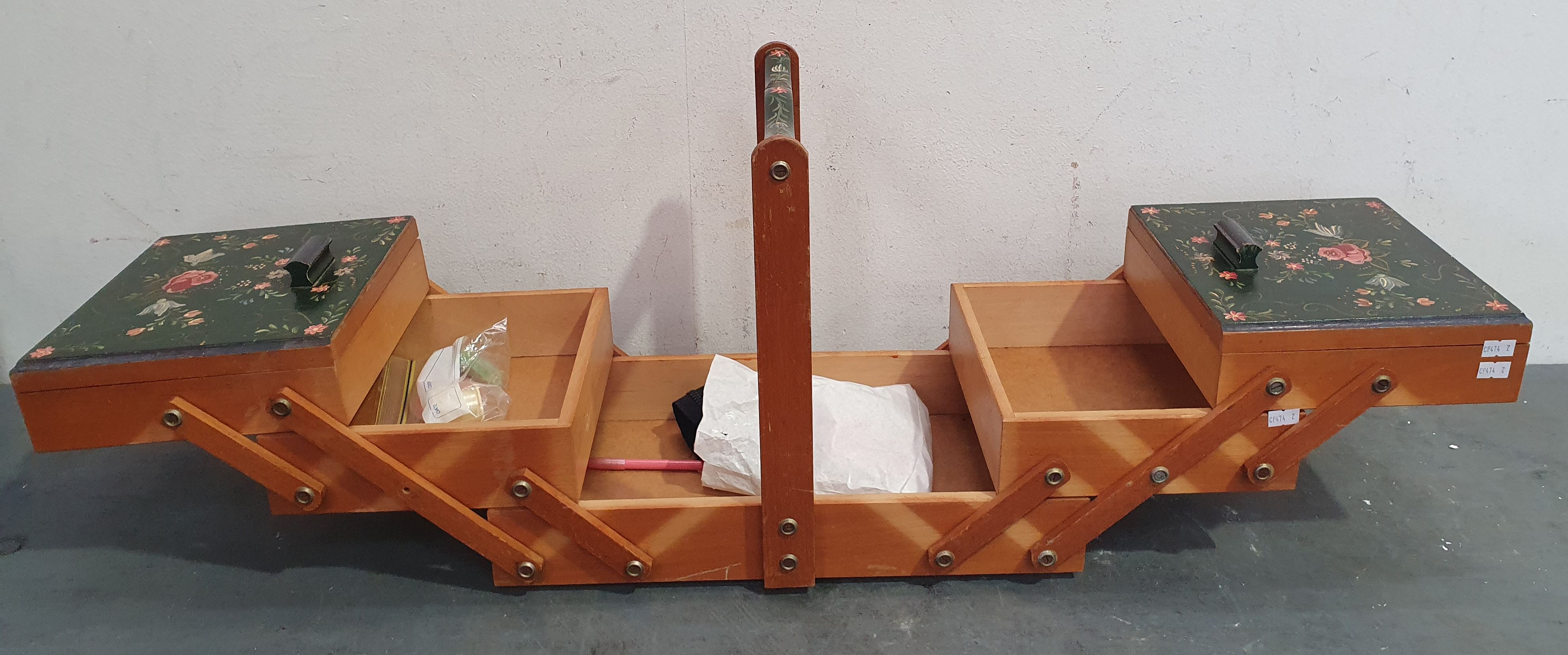 1350 · A WOODEN SEWING BOX