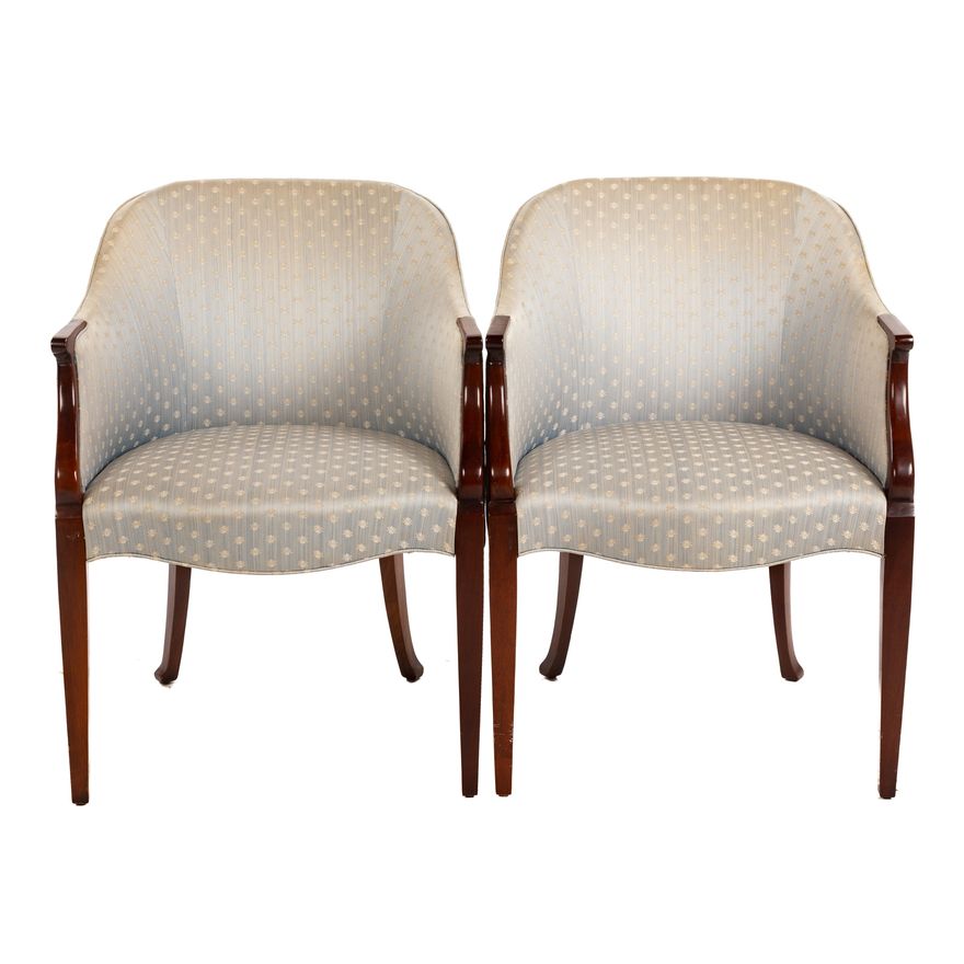 A Pair of Southwood Upholstered Tub Chairs