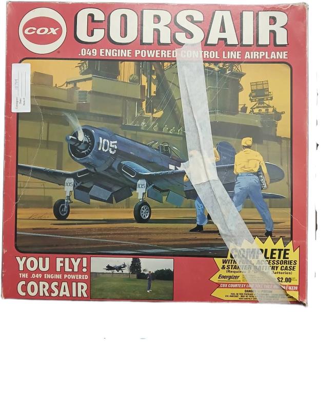 COX　049 ENGINE POWERED C/L AIR PLANE Cox Corsair .049 Control Line Airplane | Lightning Auctions Inc