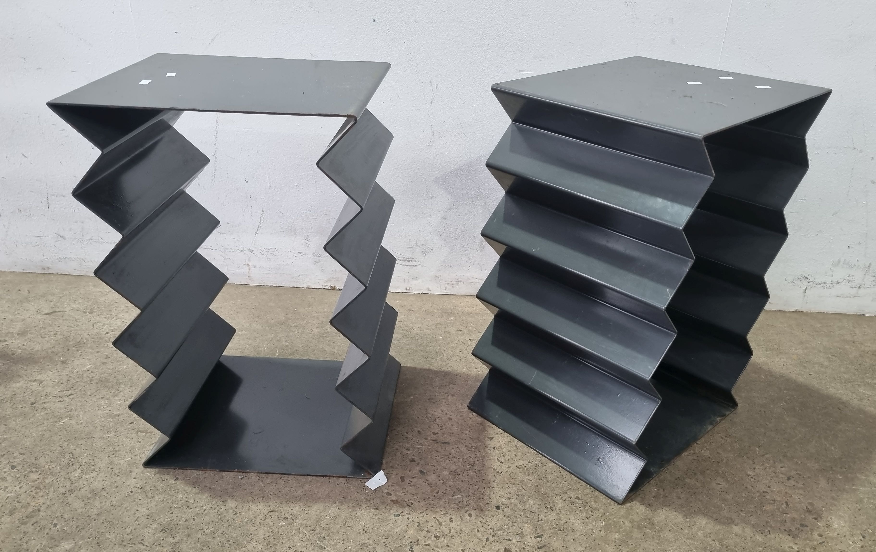 A Pair Of Metal Side Tables