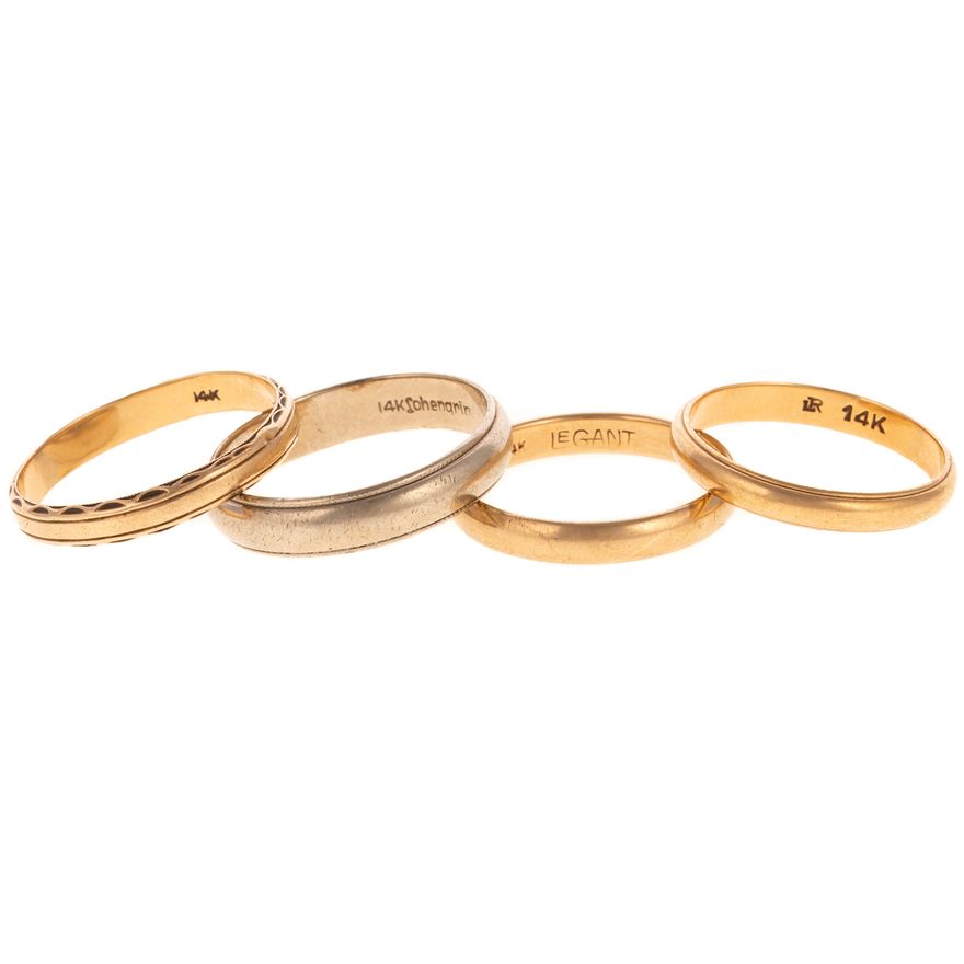 A Collection of Four Half Dome Bands in 14K