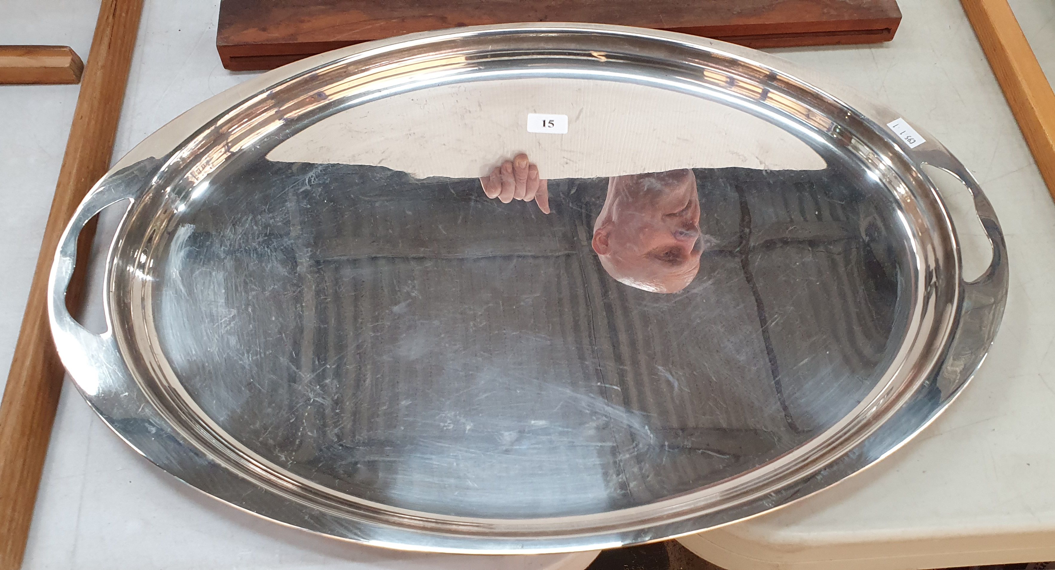15 · A DUTCH GERO 90 SILVERPLATED BUTLER'S SERVING TRAY