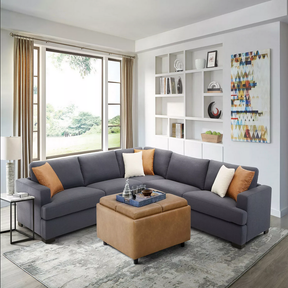 Cole & Rye 3-Piece Modern Stain-Resistant Fabric Sectional - OUTSIDE