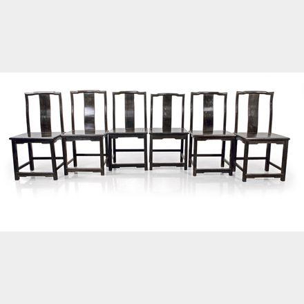 A Group Of Six Hardwood Dining Chairs Pundole S