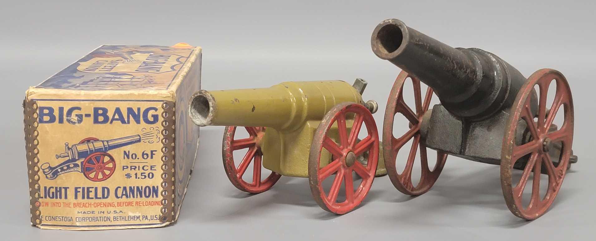 Two vintage Big-Bang cannons with one in original box