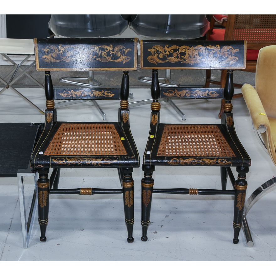 A Regency Style Paint Decorated Baltimore Chair