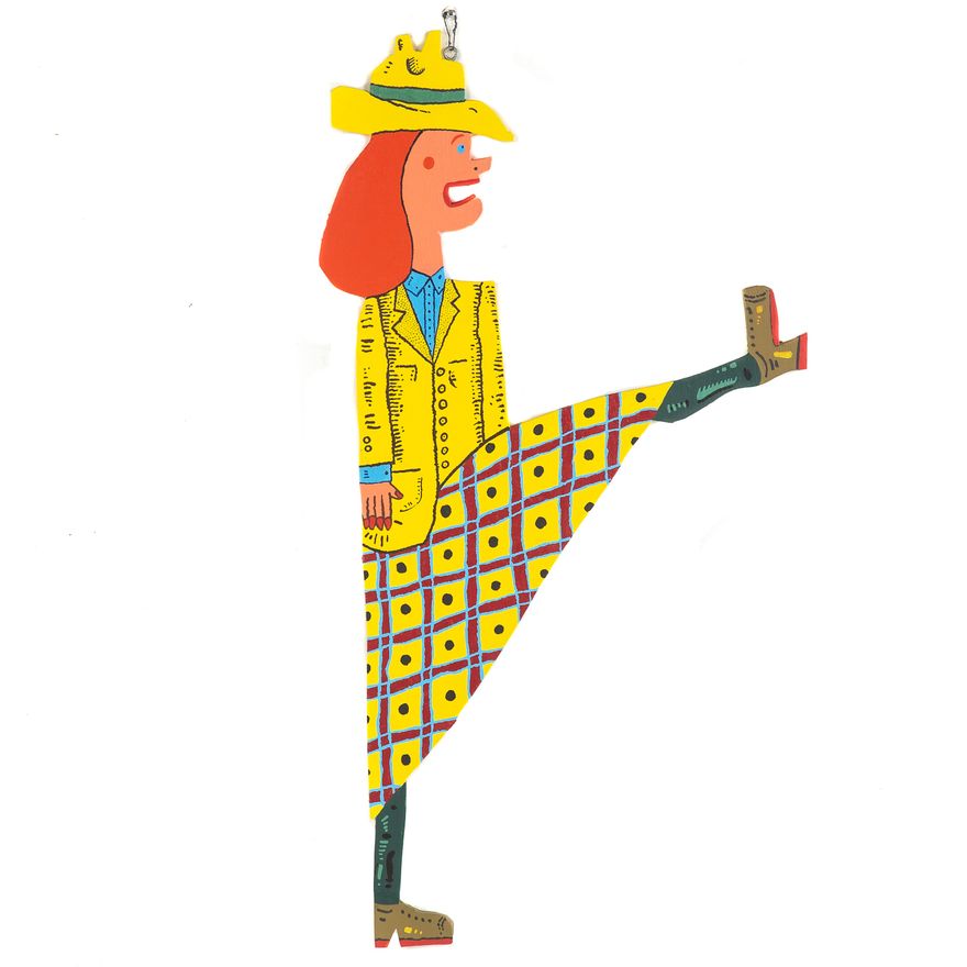 Ronald Markman. "Betty Kicking," acrylic on wood