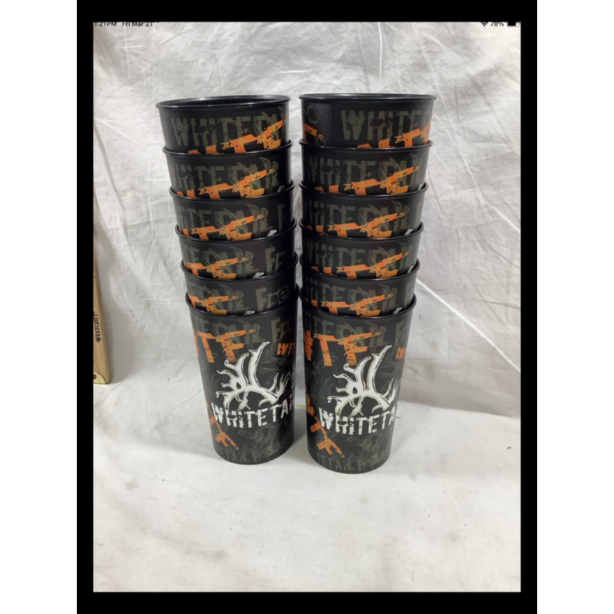 BUYING (12) White Tail Freaks 22oz Drinking Cups