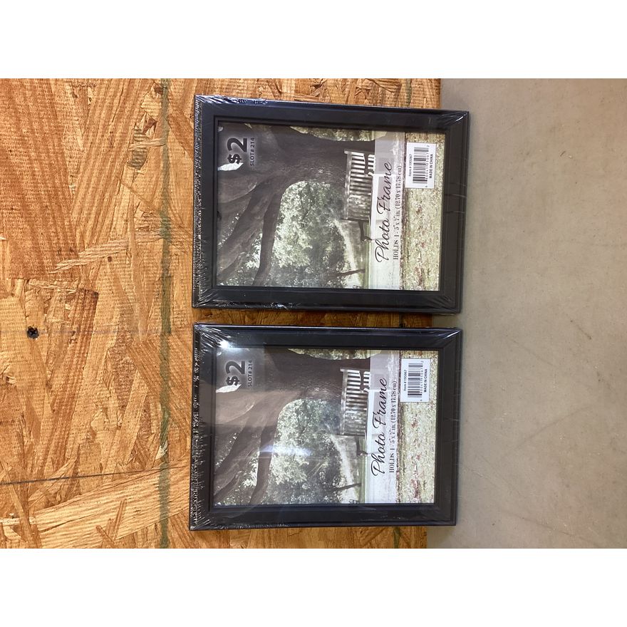 (2) Black Picture Frames - Holds 1 - 5" x 7"