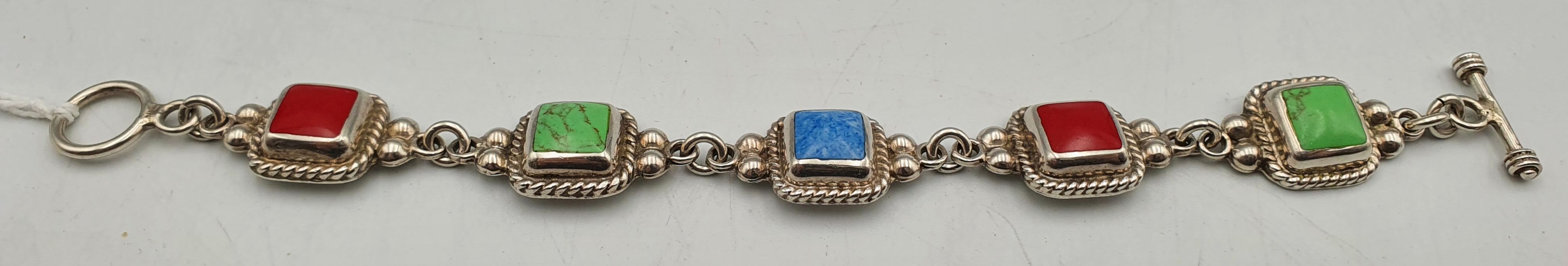 A Mexican Silver Inlaid Bracelet