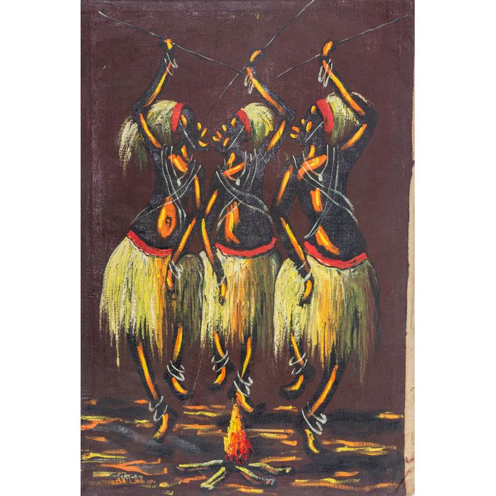 Painting, Stylized Tribal Dance Illustration (20th century)