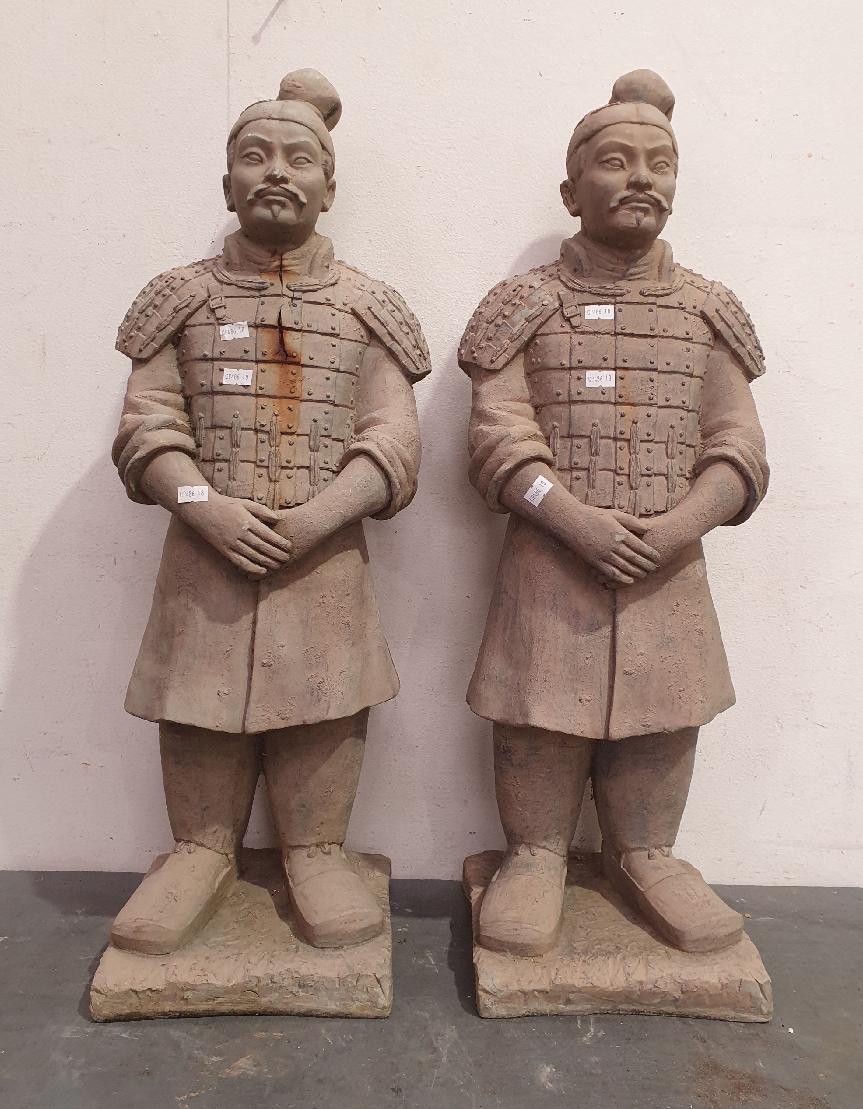 1029 · A PAIR OF RESIN ORIENTAL WARRIORS