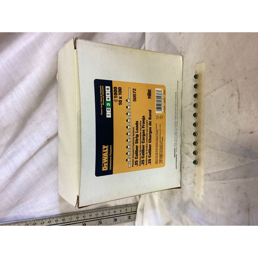DeWalt .25 Caliber Strip Loads Power Level, 10 x 100 (QTY 1000)