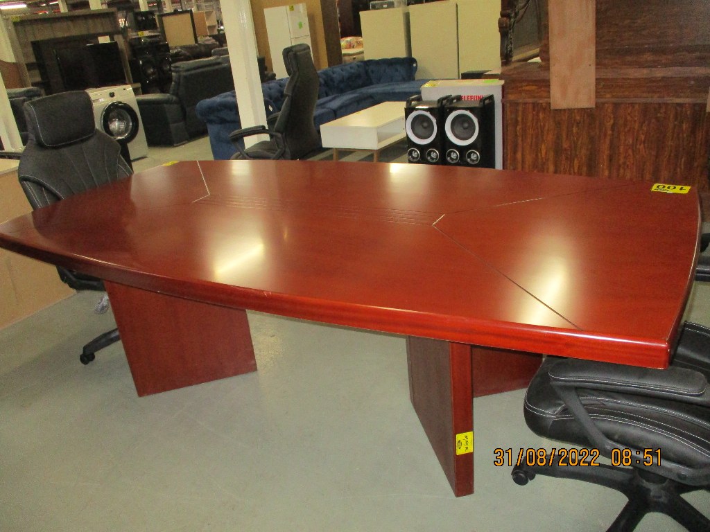 100 1 X CONFERENCE TABLE 2400X1200MM MAHOGANY (WX2024) .. CONDITION