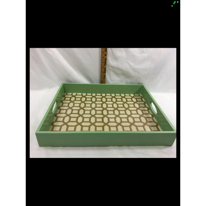 Raymond Waites (17.99 x 13.97 x 2.36) Green Wood Serving Tray