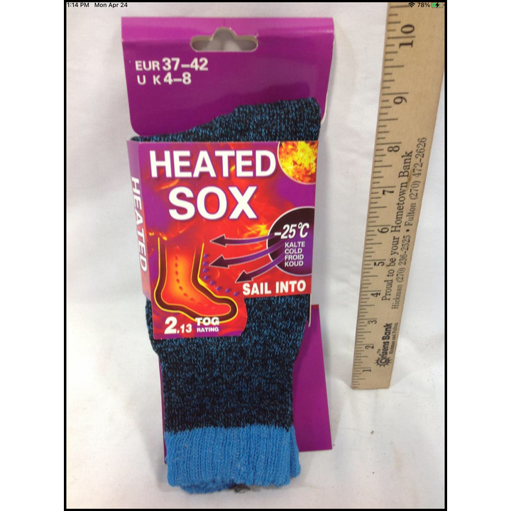 Blue Heated Sox Size (9-11)
