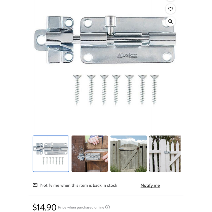 AdjustLock 4" Zinc Plated Barrel Bolt