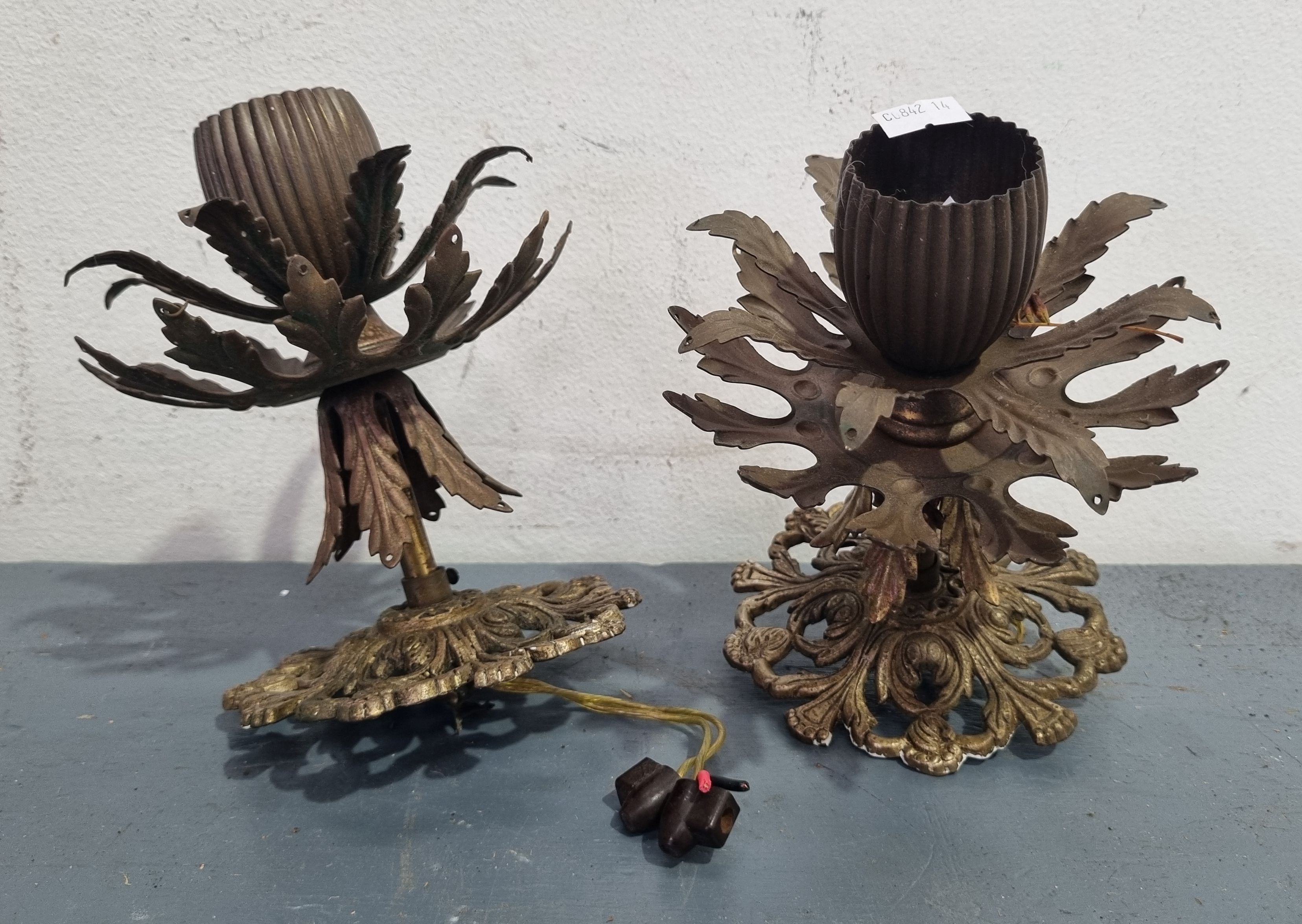 A Pair Of Brass Sconces/Haning Lights