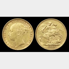 SOVEREIGN 1884S, S3855B, Third young head. gVF…