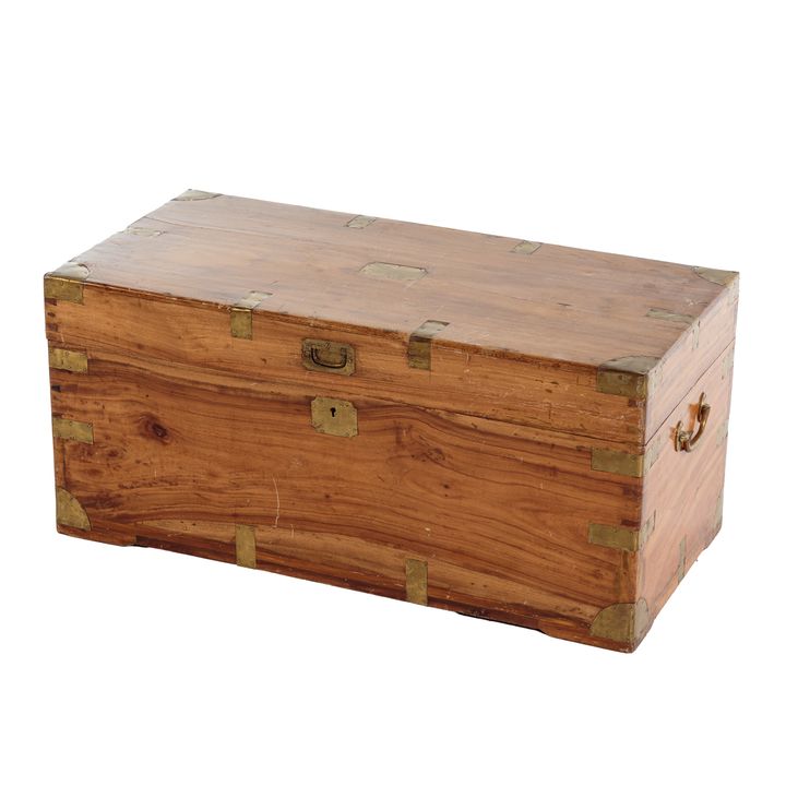 Victorian Brass Mounted Camphorwood Campaign Chest