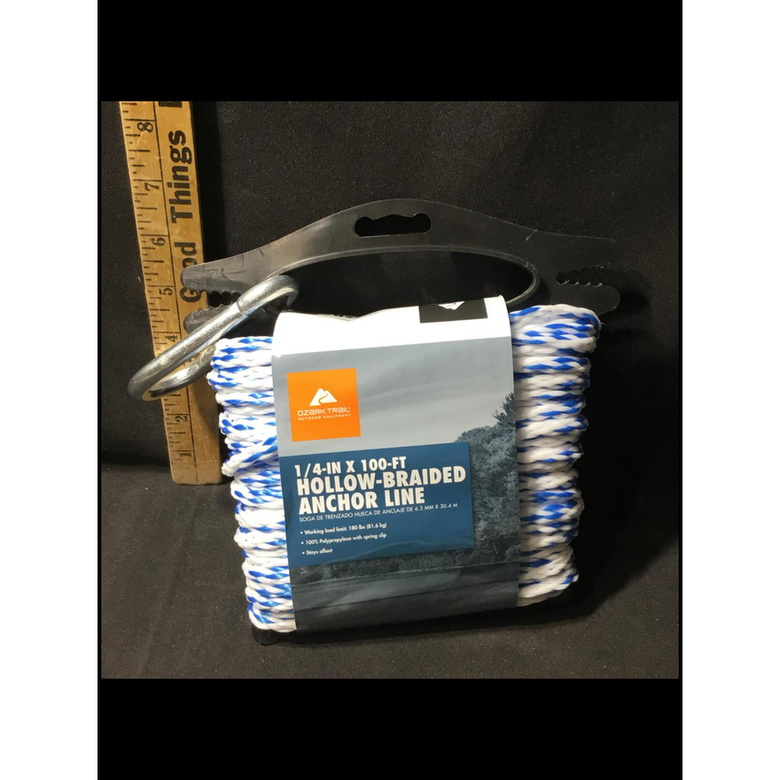 Ozark Trail 1/4"x100' Hollow Braided Anchor Line