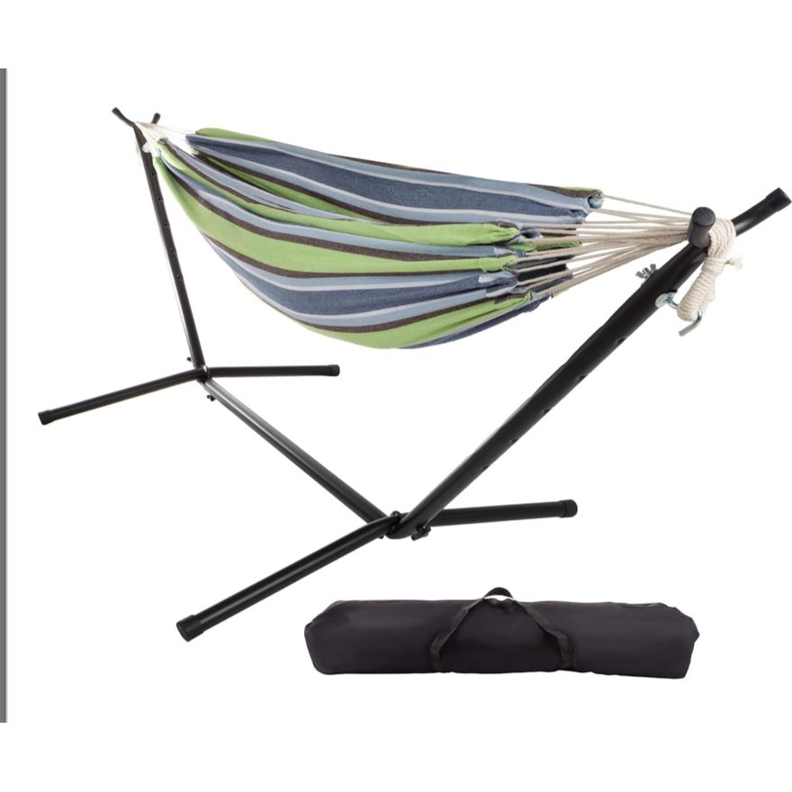 Pure Garden Double Brazilian Hammock w/ Stand- 109'' L x 39'' W