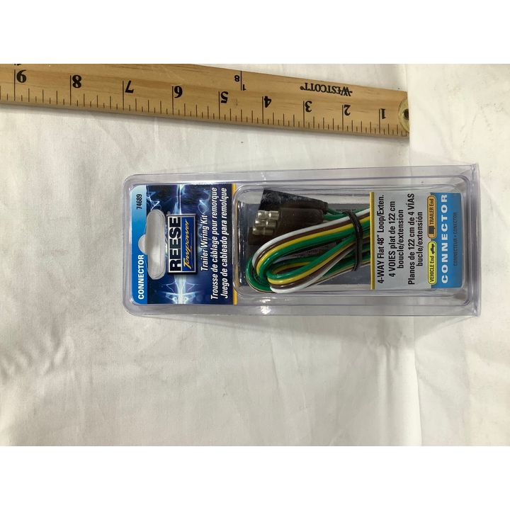 Reese Towpower Trailer Wiring Kit 4-Way Flat 48" Loop/Extension Connector - Vehicle End To Trailer End