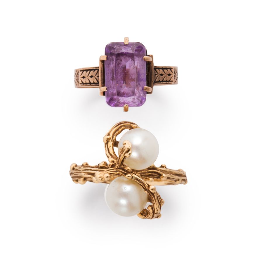 A group of fourteen karat gold rings