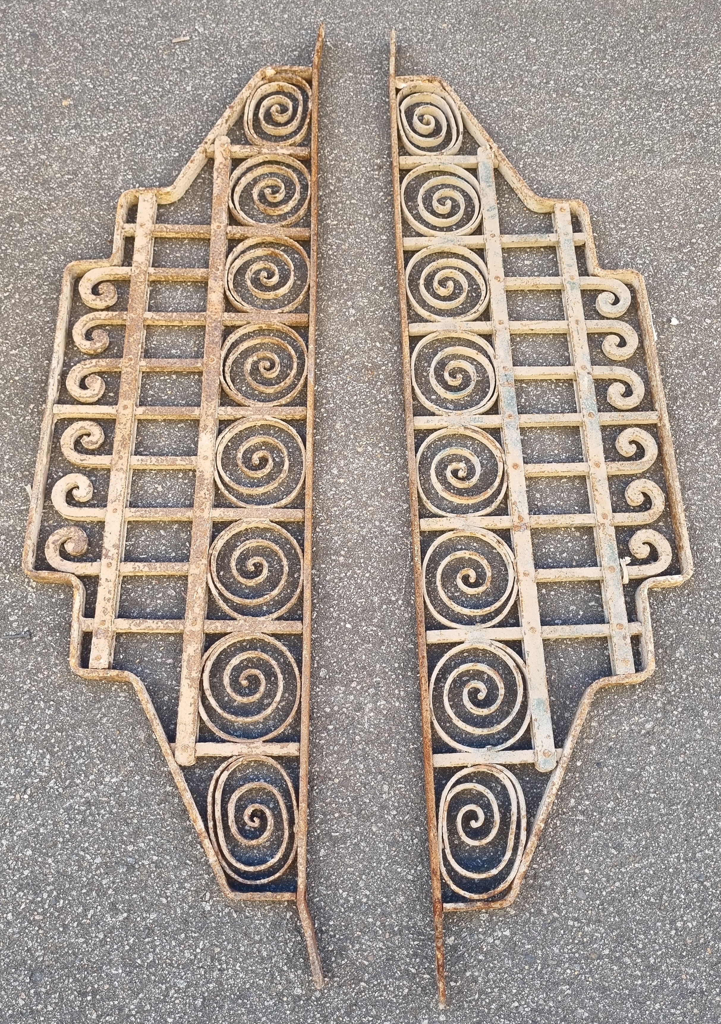 A Pair Of Decorative Wrought Iron Panels