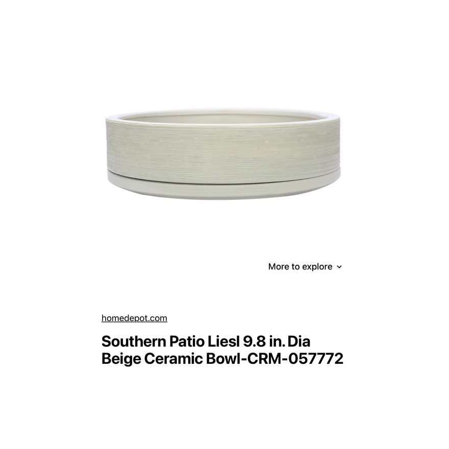 Southern Patio Liesl 9.8'' 3pk Beige Ceramic Bowls- In Box