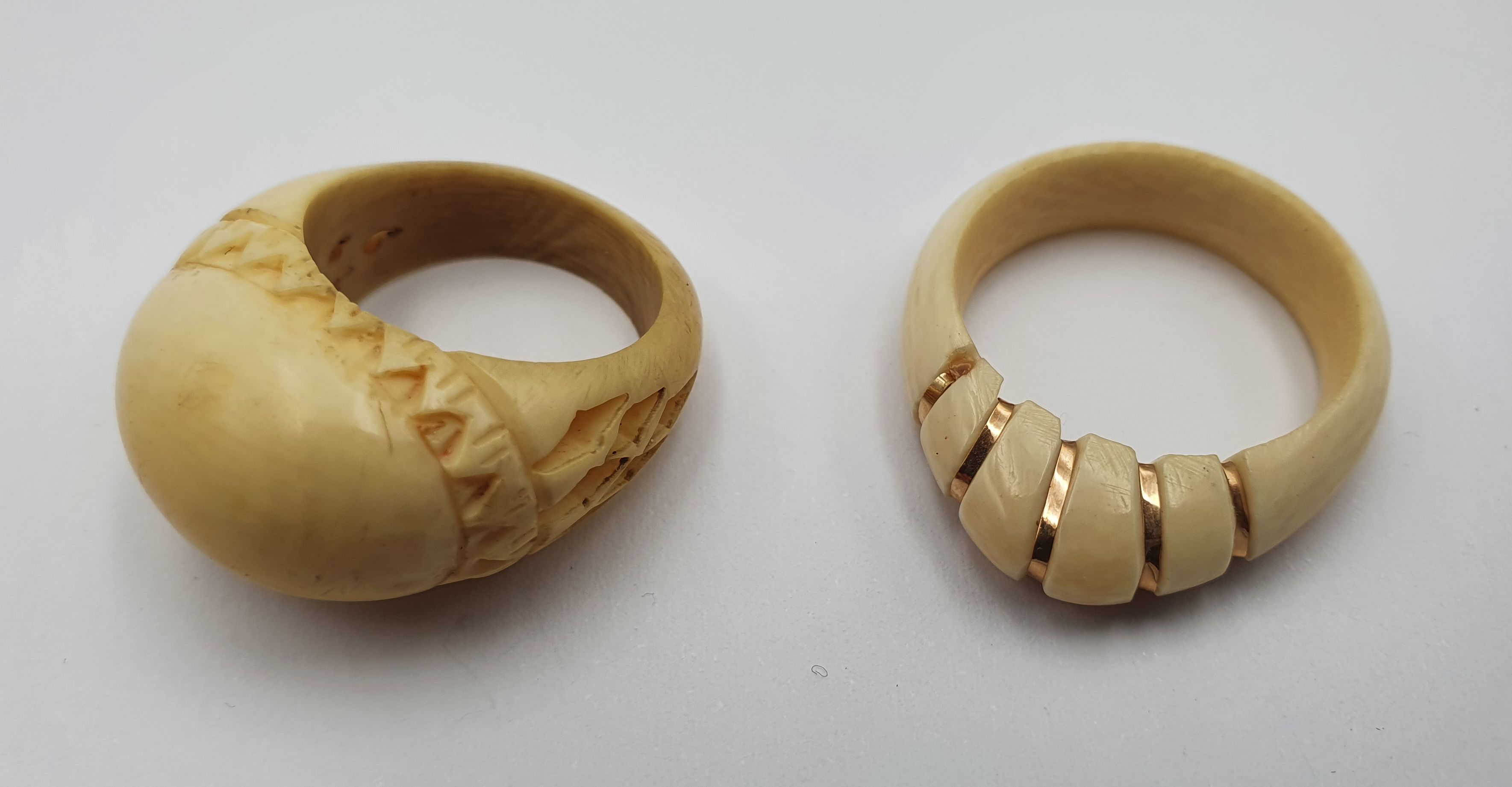 294 · TWO VINTAGE IVORY RINGS