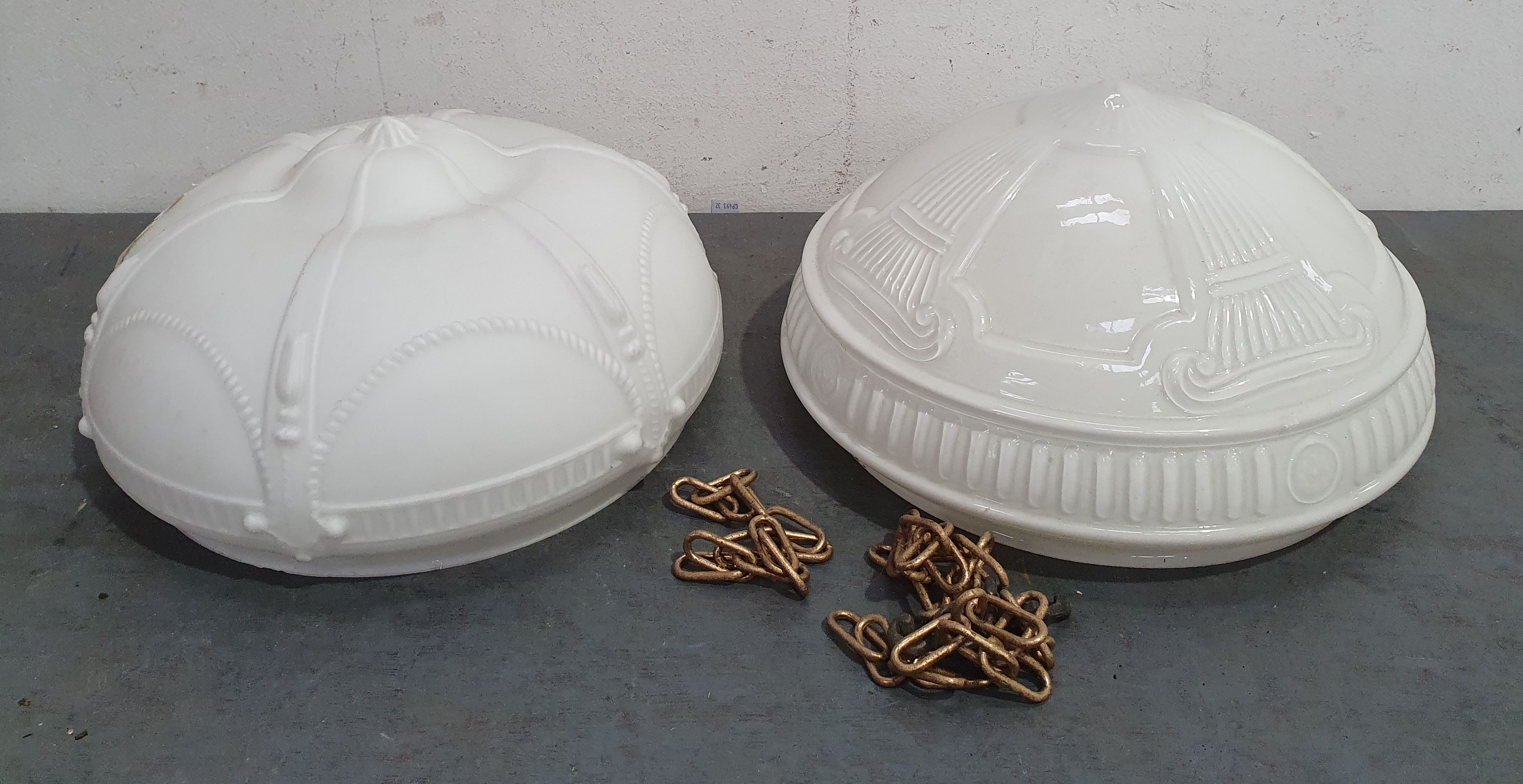 1232 · TWO VARIOUS GLASS SHADES