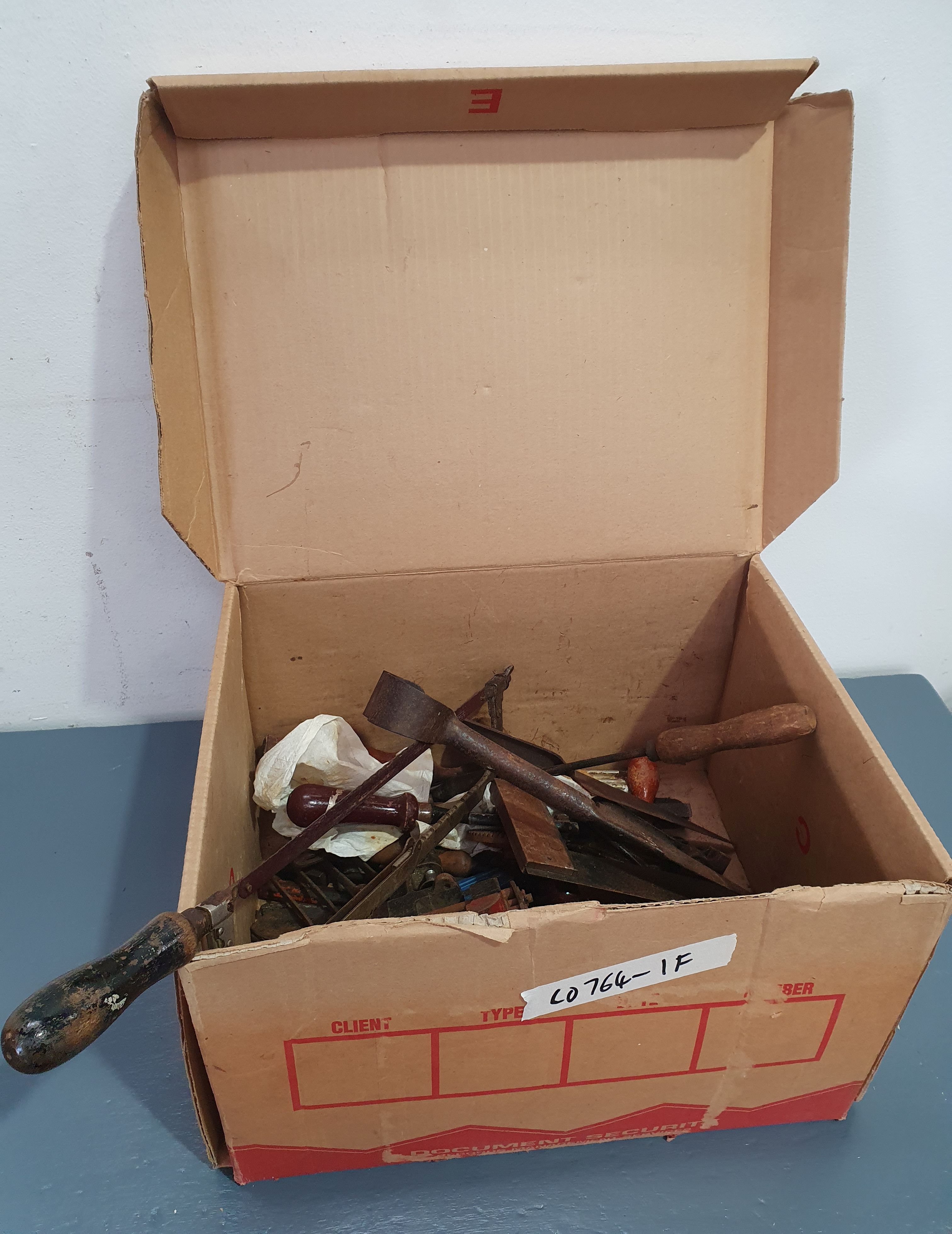 A Box Of Various Vintage Tools