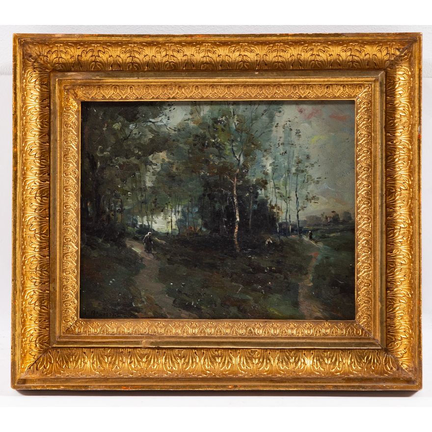 Barbizon School, 20th c. Landscape, oil