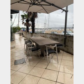 CONCRETE COMPOUND OUTDOOR TABLE with BENCH SEAT