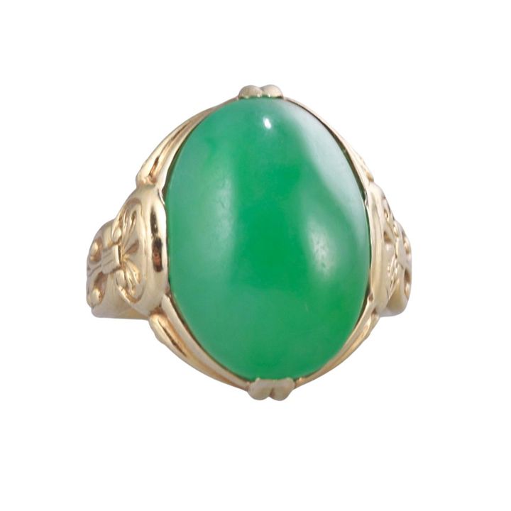 18k Gold Jade Ring