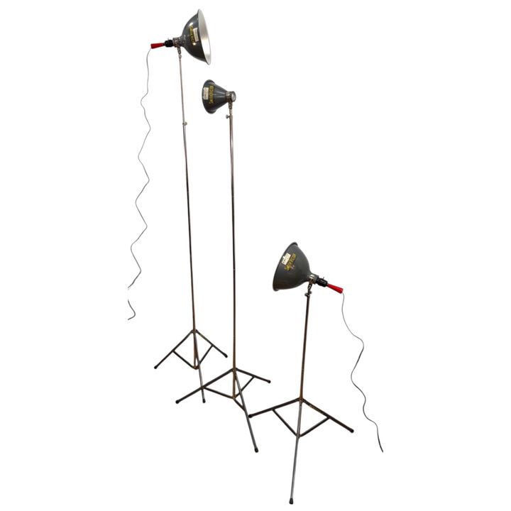 Mid Century Industrial SMITH VICTOR Photography Lamps, Set of 3